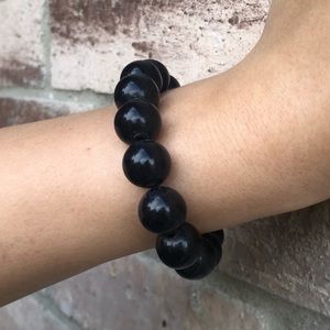 Black Large Bead Bracelet